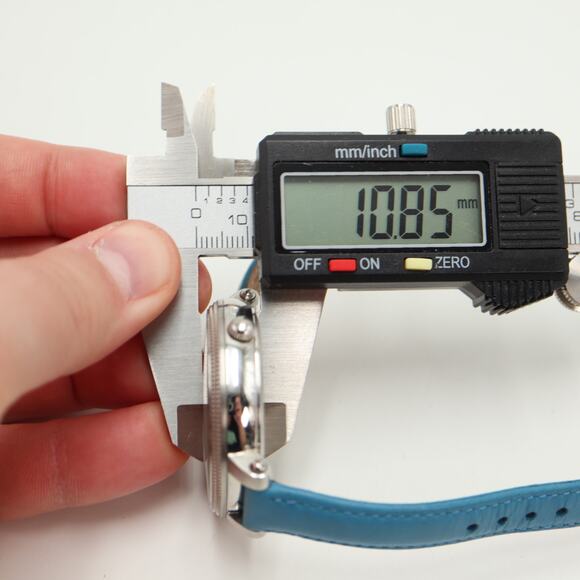 Fossil Heather Silver Tone Womens 42mm Watch Blue Leather ES3279 w New Battery - Picture 3 of 12